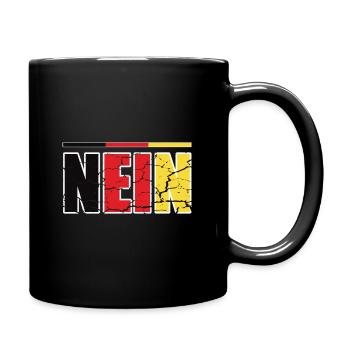 Nein Deutschland Flagge Deutsch Lustige Sprache - Tasse einfarbig - Schwarz - Rechts