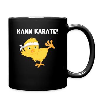 Kann Karate Küken - Tasse einfarbig - Schwarz - Rechts
