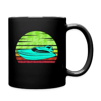 Bateau à moteur rétro - Mug uni - noir - Droite