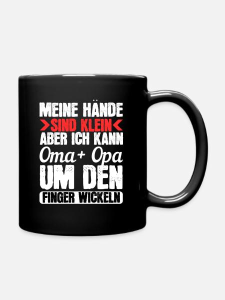 Oma und Opa Spruch Geschenk Geschenkidee - Tasse einfarbig - Schwarz