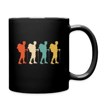 Wandern Wanderer - Tasse einfarbig - Schwarz - Rechts
