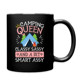 Camping Queen Gift for Women who Camp - Full Colour Mug - black - Right