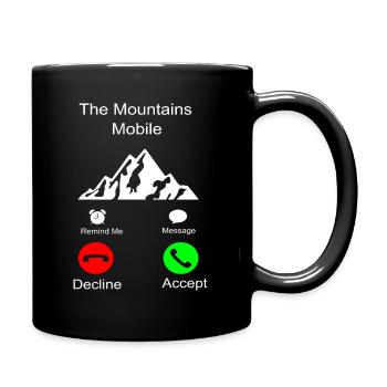 The mountains are calling | Die Berge rufen - Tasse einfarbig - Schwarz - Rechts