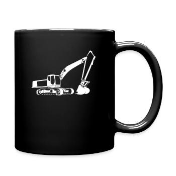 Bagger Straße Baggern - Tasse einfarbig - Schwarz - Rechts