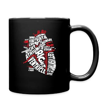 Herz Anatomie Cardologie Krankenschwester Geschenk - Tasse einfarbig - Schwarz - Rechts