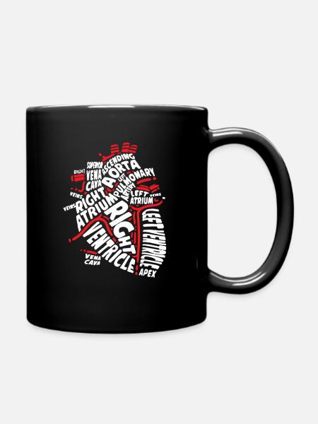 Cadeau d'infirmière en cardiologie anatomie cardiaque - Mug uni - noir