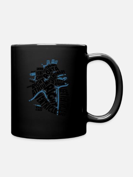 Anatomie Herz Krankenschwester Arzt Geschenk - Tasse einfarbig - Schwarz