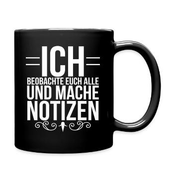 Arbeit - Tasse einfarbig - Schwarz - Rechts