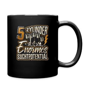 5 Zylinder Enormes Suchtpotential - Tasse einfarbig - Schwarz - Rechts