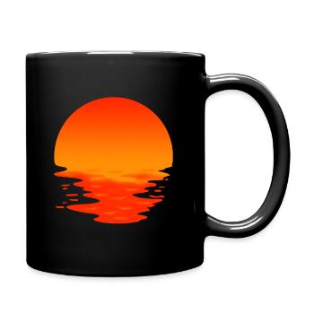 Sonnenuntergang Geschenk Sonnenaufgang Sonne - Tasse einfarbig - Schwarz - Rechts