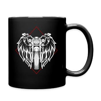 Cadeau de motard vintage vintage Wings - Mug uni - noir - Droite