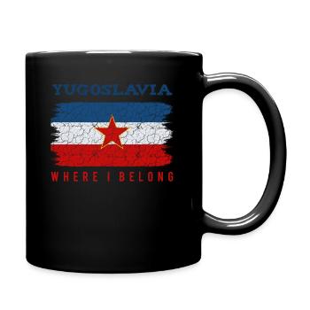 Jugoslawien - Tasse einfarbig - Schwarz - Rechts