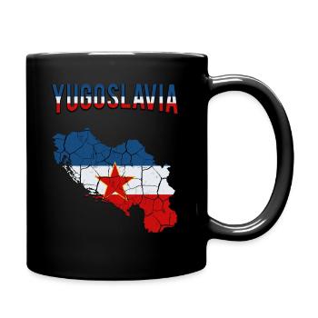 Bundesrepublik Jugoslawien Länderumriss Geschenk - Tasse einfarbig - Schwarz - Rechts