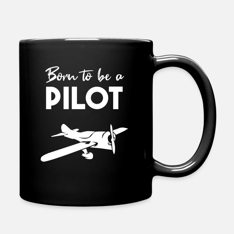 Pilot plane travel - Full Colour Mug - black