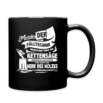 Wood Chainsaw Lumberjack - Full Colour Mug - black - Right