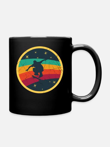 Rainbow skater - Full Colour Mug - black