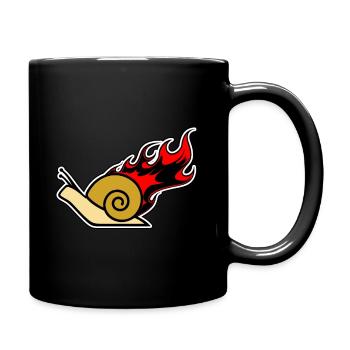 Schnecke - Snail - on Fire - Tasse einfarbig - Schwarz - Rechts