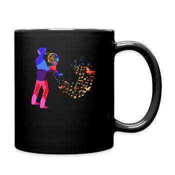 Musicien cor français Musicien corne chemise pour cor - Mug uni - noir - Droite