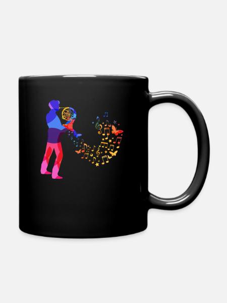 French Horn Music Horn Musician French Horn Player Shirt - Full Colour Mug - black