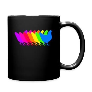 Troupe de poulet coloré - Mug uni - noir - Droite