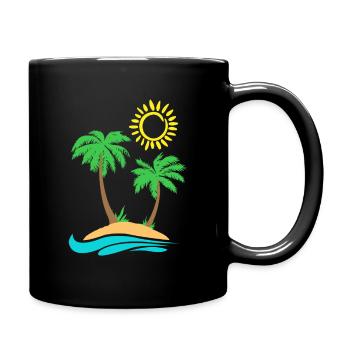 Small Island Gift Holiday Trip Palm Beach - Full Colour Mug - black - Right