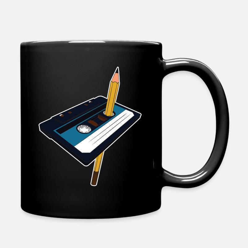 Cassette cassette crayon 90ers 80 cadeau - Mug uni - noir