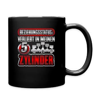 5 Zylinder Power - Tasse einfarbig - Schwarz - Rechts
