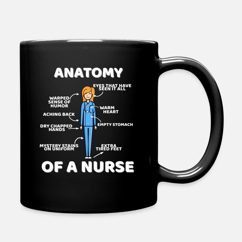 Anatomie drôle d'une infirmière - Mug uni - noir