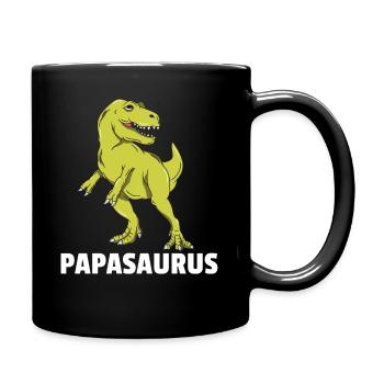 Dinosaurier Dino T-Rex Papa Vater Papi Geschenk - Tasse einfarbig - Schwarz - Rechts