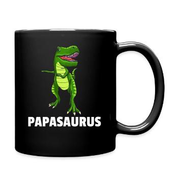 Dinosaurier Dino T-Rex Papa Vater Papi Geschenk - Tasse einfarbig - Schwarz - Rechts