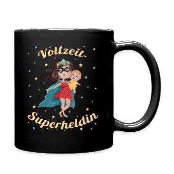 Superheldin der Familie - Mama Muttertags T-Shirt - Tasse einfarbig - Schwarz - Rechts