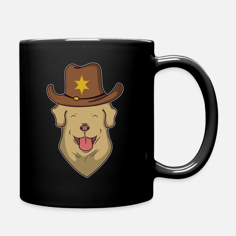 Labrador Retriever as a sheriff - Full Colour Mug - black