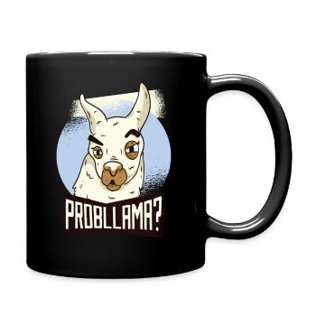 Lama Problem Funny No Probllama Gift Geek Sweet - Full Colour Mug - black - Right