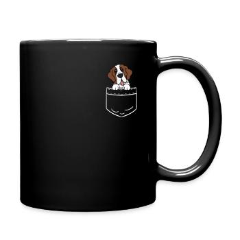 Saint Bernard Chien Poche Chemise Cadeau De Poche - Mug uni - noir - Droite