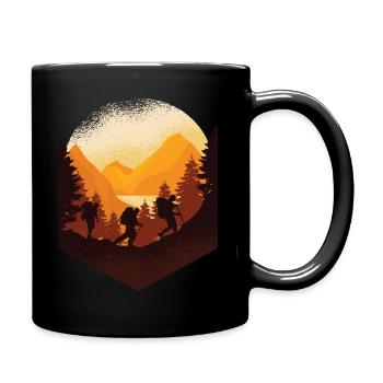 Climbing Mountaineering Mountains Gift Birthday - Full Colour Mug - black - Right