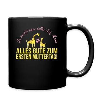 Alles Gute zum ersten Muttertag - Tasse einfarbig - Schwarz - Rechts