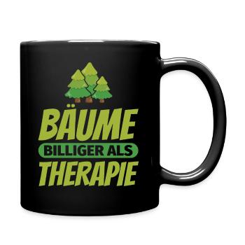 Wald Geschenke Baum Bäume Förster - Tasse einfarbig - Schwarz - Rechts