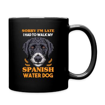 Spanish Water Dog - Tasse einfarbig - Schwarz - Rechts