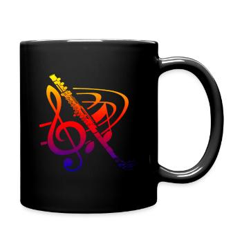 Flute music - Full Colour Mug - black - Right