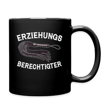 Erziehungsberechtigter BDSM Bondage Erotik lustig - Tasse einfarbig - Schwarz - Rechts