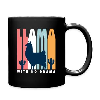 Lama sans drame - Mug uni - noir - Droite
