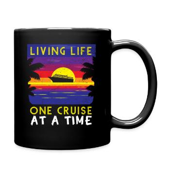 Living Life One Cruise At A Time Funny Cruise Ship - Mug uni - noir - Droite
