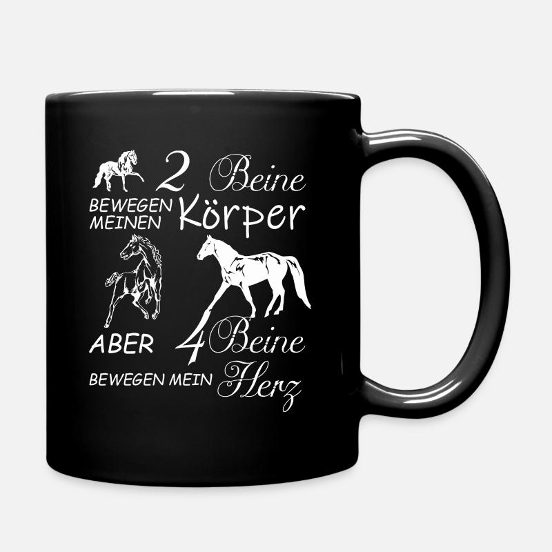 Pferde Bewegen Mein Herz - Tasse einfarbig - Schwarz
