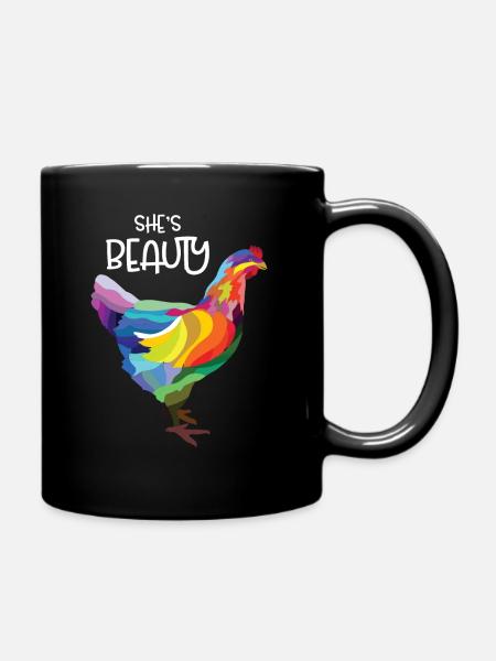 Poule colorée Poule colorée - Mug uni - noir