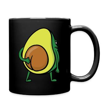 Cadeau drôle végétalien fesses poo popo - Mug uni - noir - Droite