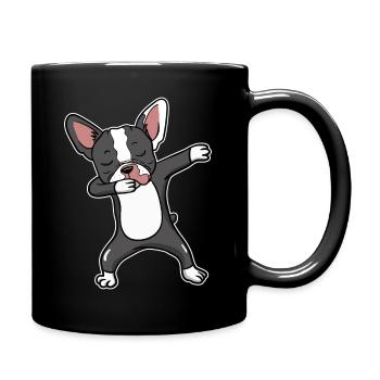 Boston Terrier Dog Dabbing Dance Dancing Gift - Full Colour Mug - black - Right