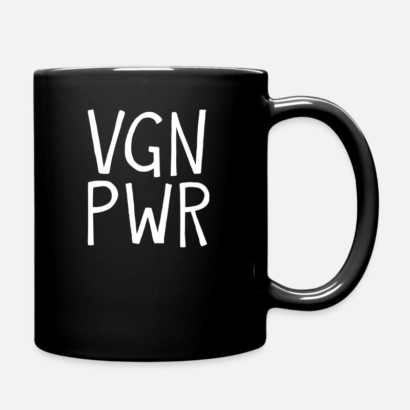 Vegan Power Veganer Vegetarier Tierschutz Geschenk - Tasse einfarbig - Schwarz