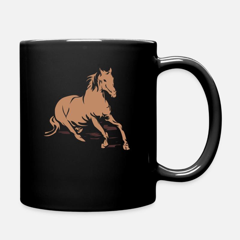 chevaux - Mug uni - noir