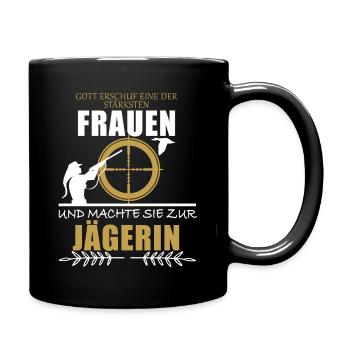 Jägerin Shirt • Jagdsaison • Jagd Geschenk - Tasse einfarbig - Schwarz - Rechts