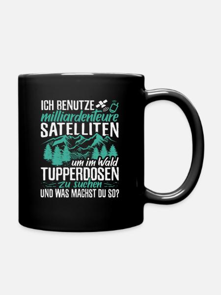 GPS-Schatzsuche - Tasse einfarbig - Schwarz